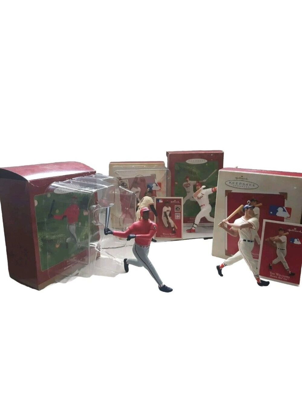 HALLMARK KEEPSAKE ORNAMENTS Ted Williams Ken Griffey Jr Willie Mays Mark McGuire